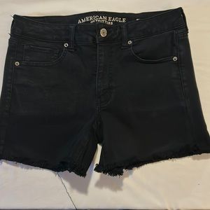 American Eagle midi black jean shorts